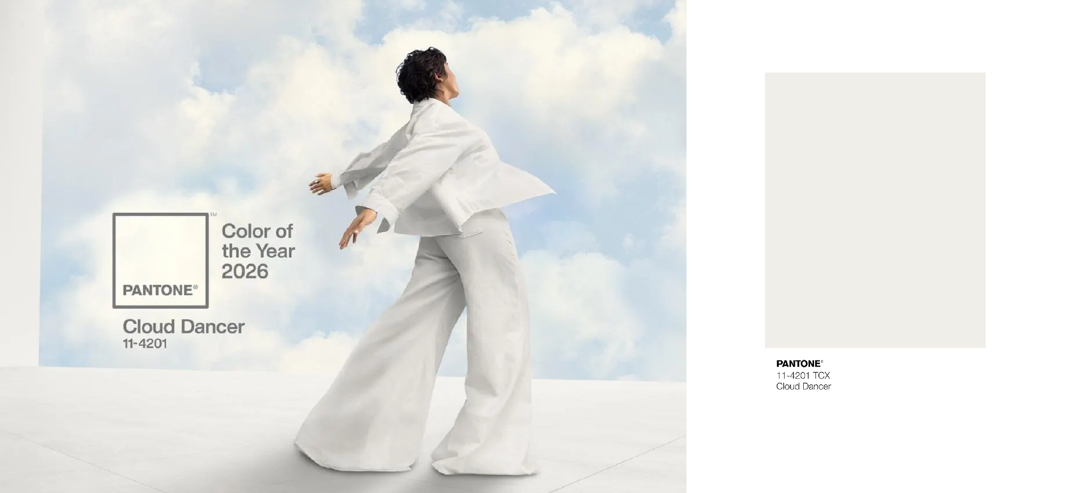 Цвет года 2026: Cloud Dancer от Pantone